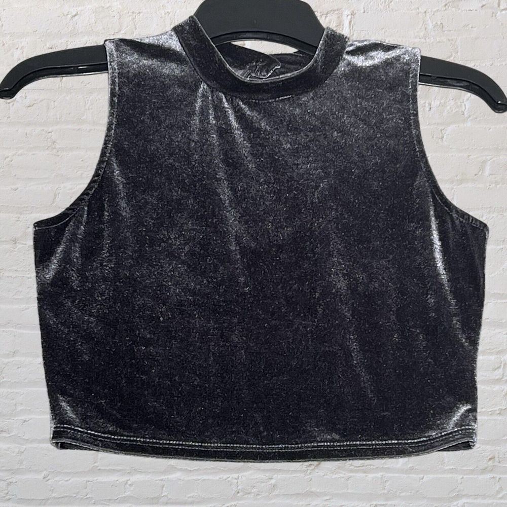 Solemio Los Angeles Velvet Crop Top L Keyhole Back Coquette Whimsigoth Party Y2K